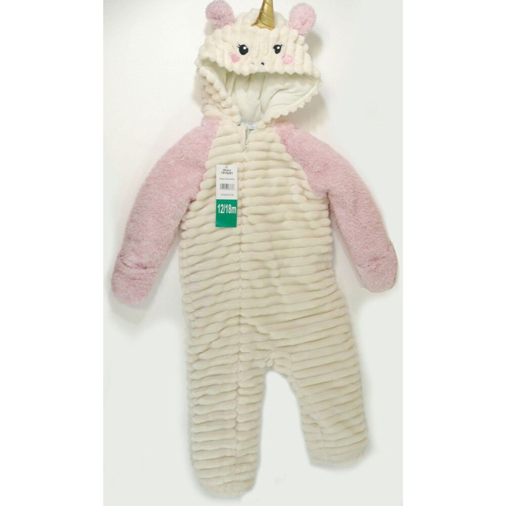 NEW Koala Baby Unicorn Hooded Plush Pink off White Pram Sack Sleeper 12-18M |